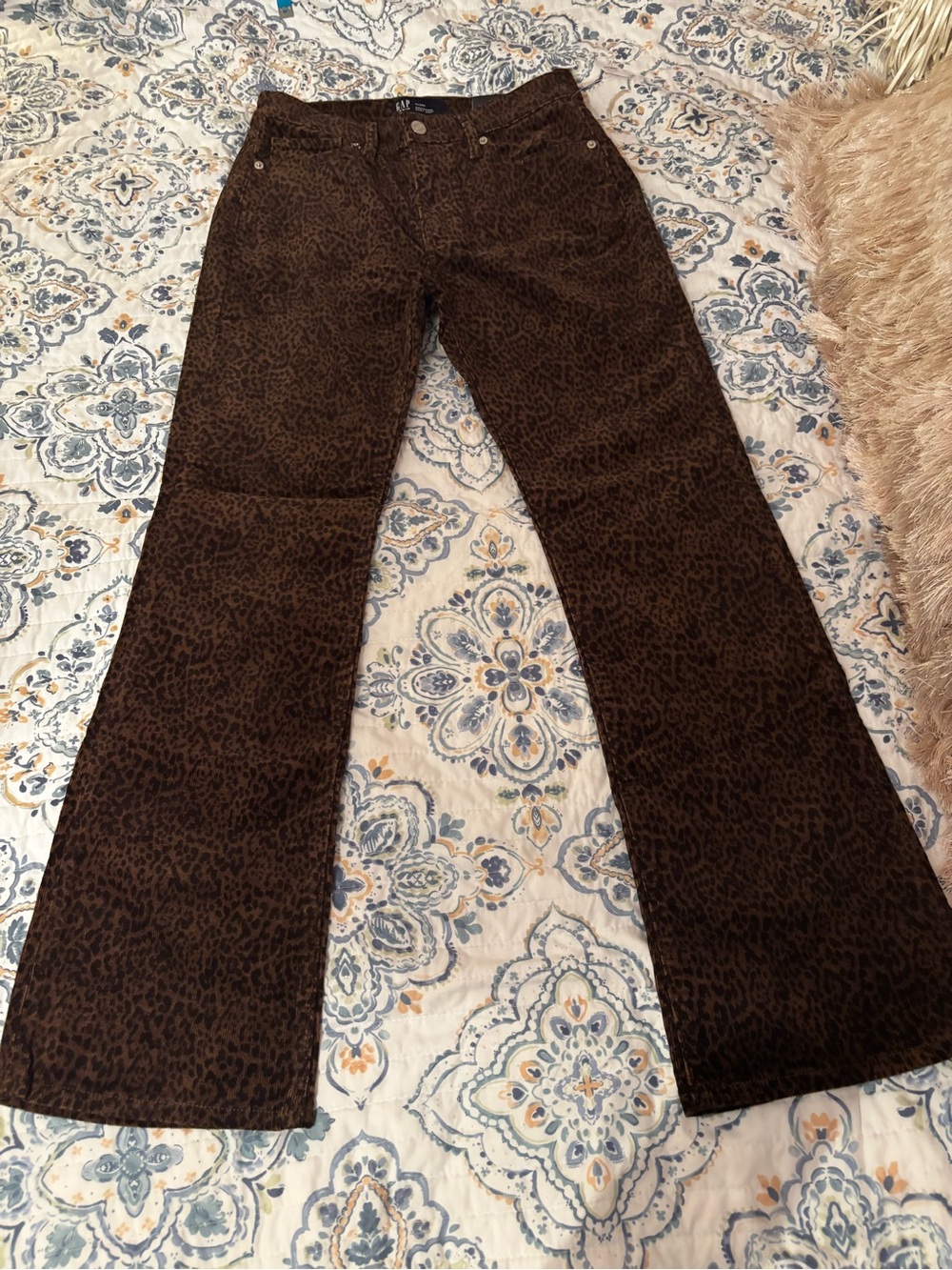 GAP Women’s Dark Brown Leopard-Print Boot Cut Pants - NWT